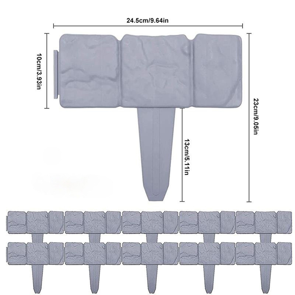 Bonsai Garden Landscape Design - Bordure de jardin en plastique gris,