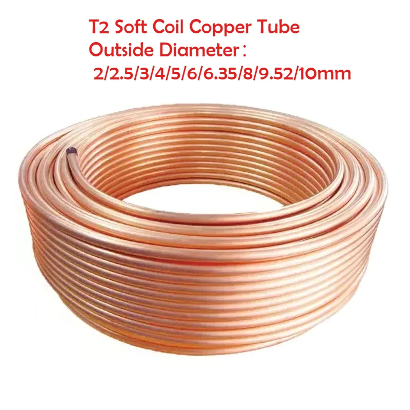 Copper Wire Roll - Tube en cuivre T2, bobine souple,