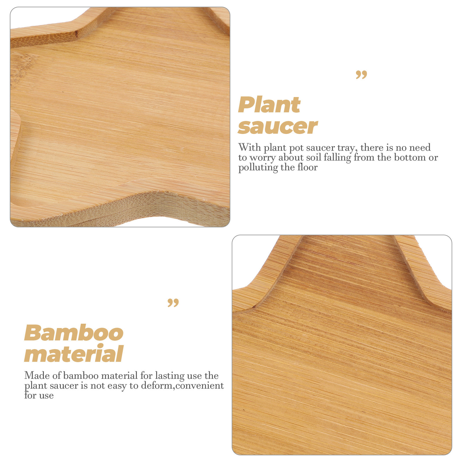4 pièces de plateaux en bambou - Drip Tray Saucer avis et prix